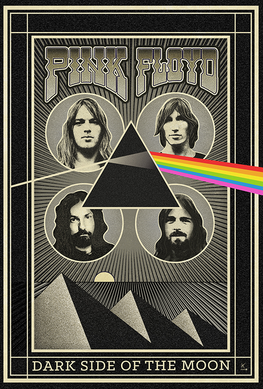 Pink Floyd Dark Side of the Moon poster design illustration