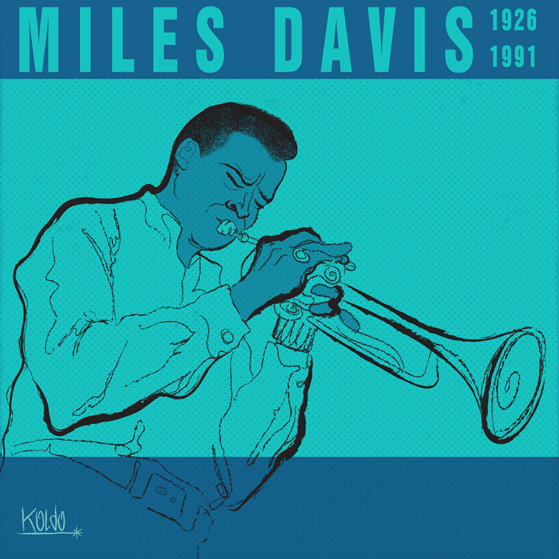 Miles Davis Jazz Retro Album Cover