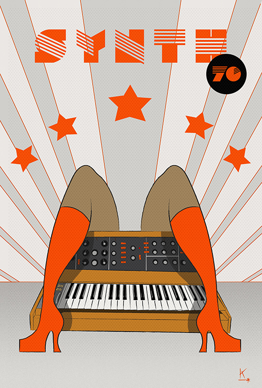 Synthesizer poster design illustration